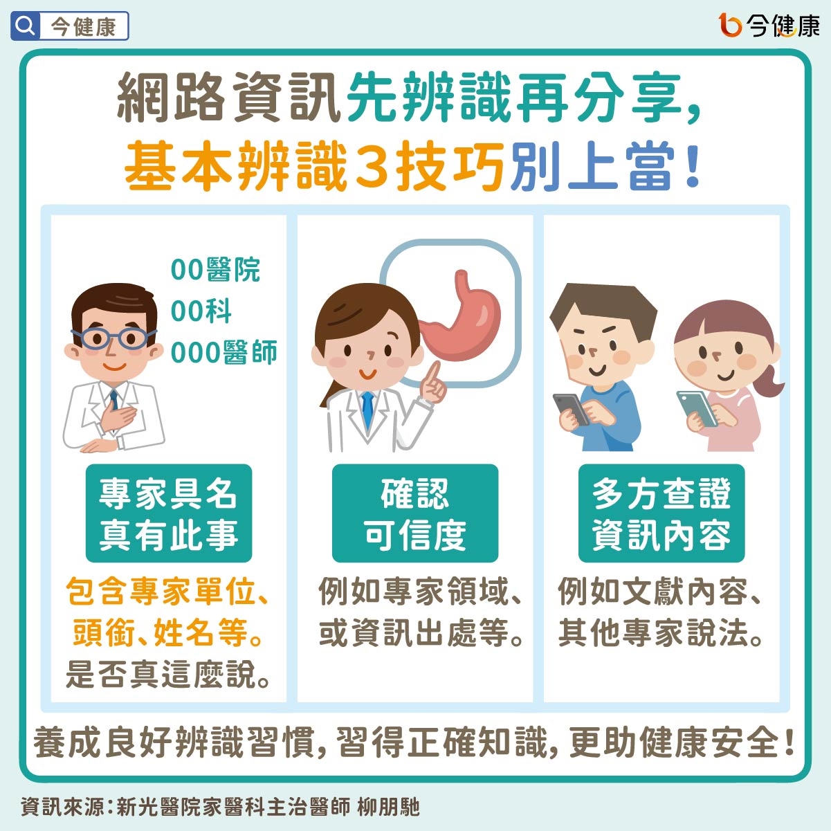 網路資訊先辨識再分享,基本辨識3技巧別上當!