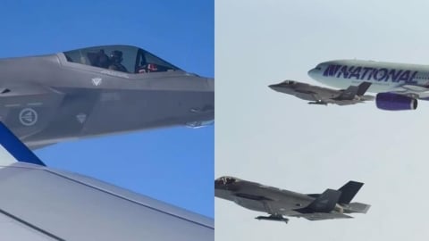 世足賽(影)／超震撼！挪威返國F35戰機伴飛「機內機外畫面」曝光　空軍：歡迎回家