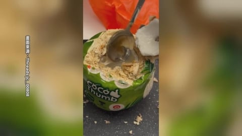 噁!剖椰子發現汁液黏稠如鼻涕 消費者控超市品管差