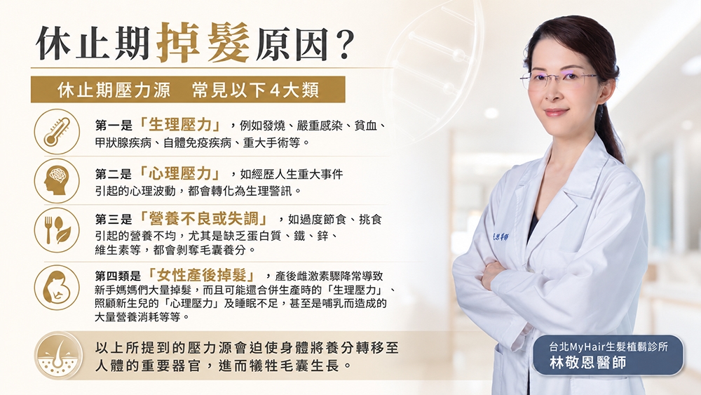 休止期掉髮原因有哪些?醫師解析常見壓力因素與毛髮生長週期