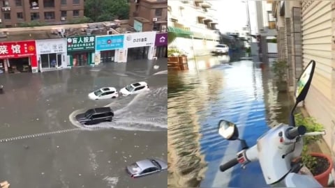 都是「颱風淹水」卻是不同景象!中國網見台灣「神扯奇景」驚呆⋯他揭差異細節
