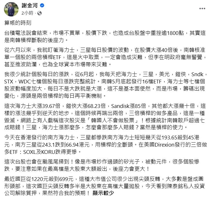 台積電法說會變法會!台股跌2953點創盤中、尾盤最大跌點
