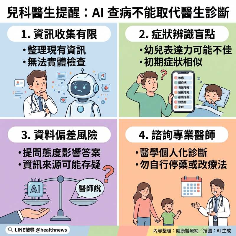 AI能幫整理健康資訊？兒科醫：當心病情「愈查愈亂」　揭1使用時機