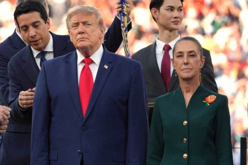 墨西哥總統薛恩鮑姆(Claudia Sheinbaum)與川普近期關係緊張。(圖/達志/美聯社)