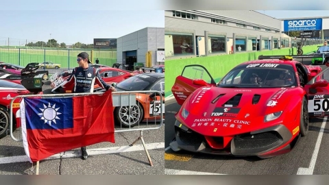 賽車/火燒車、60度高溫都擋不住!牙醫賽車手李軒勇奪義大利GT季軍國旗登上頒獎台