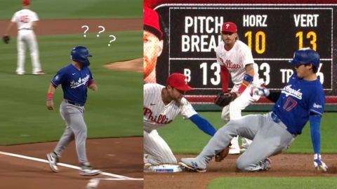 MLB(影)/在場上追星?菜鳥捕手「太專心看大谷衝壘」出局後才踩本壘得分不算
