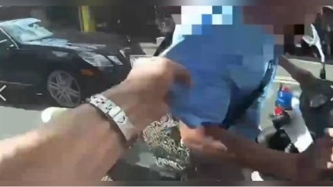 假意配合唾液快篩! 男一秒跨機車企圖落跑遭壓制
