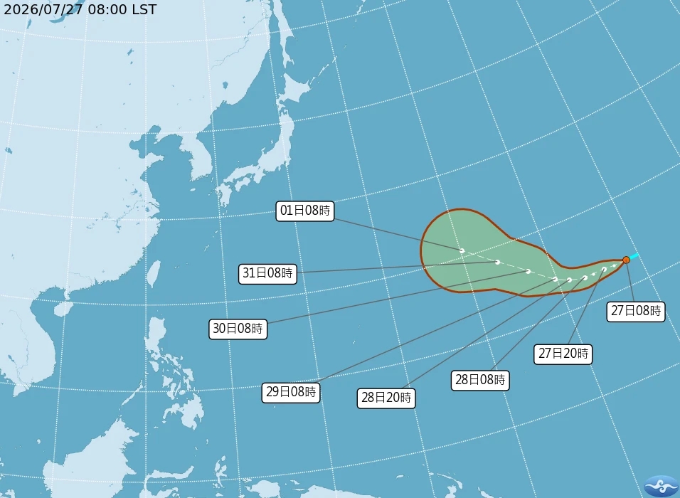 白海豚颱風今天將生成。(氣象署提供)