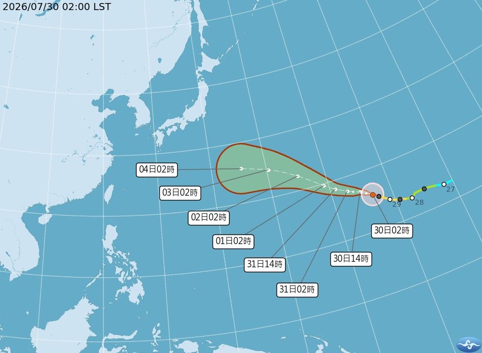 強颱白海豚「路徑西修」持續增大!直撲日本機率下降⋯恐靠近台灣一地區