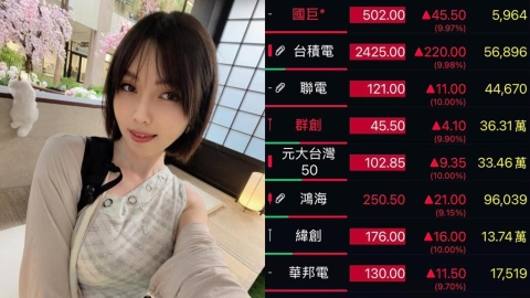 「反指標女神」才停損喊:笨蛋才不跑!今開盤「亮燈漲停」發文怒飆3字國罵