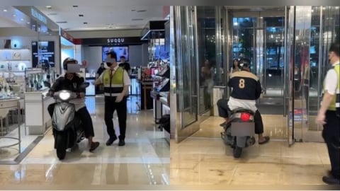阿北太離譜!「騎車逛新光三越」路人看傻眼 一票人笑瘋:在台中很正常