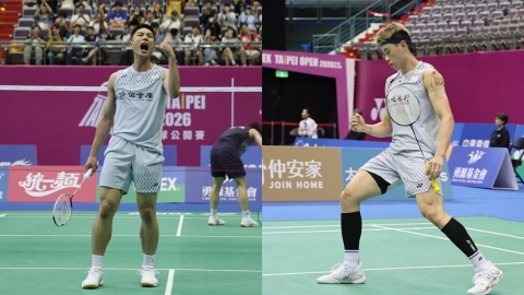 羽球(影)/台灣一、二哥都晉級!周天成、林俊易攜手闖台北羽球公開賽4強
