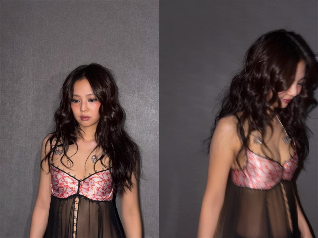 Jennie罕穿性感薄紗Bra!透視薄紗「下身若隱若現」絕美辣照曝光