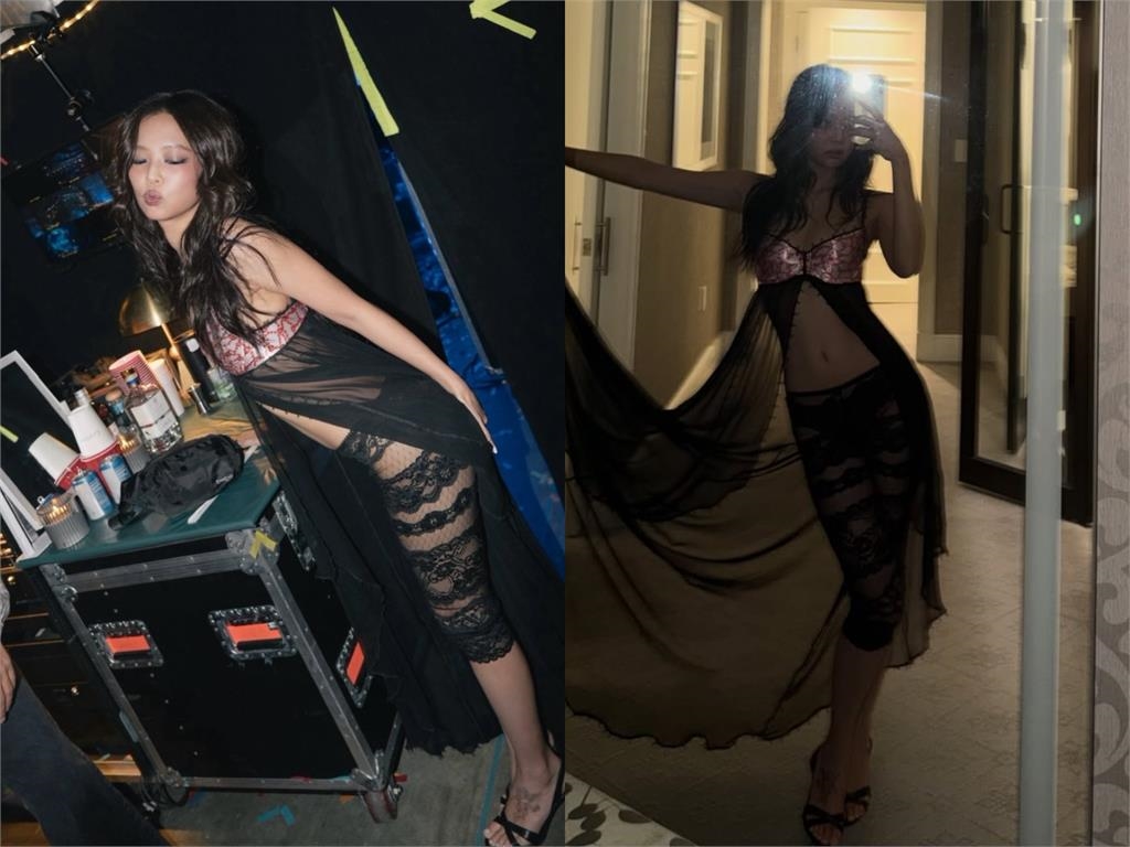 Jennie罕穿性感薄紗Bra!透視薄紗「下身若隱若現」絕美辣照曝光