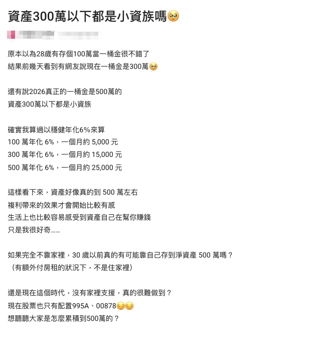當今「第一桶金變500萬」30歲難達標?過來人搖頭傳授「錢滾錢妙招」