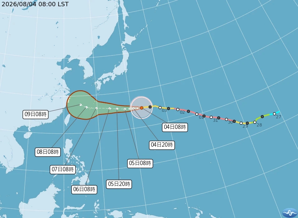 白海豚路徑預測。(氣象署提供)