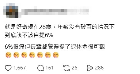 長輩狂勸勞退自提6%!28歲上班族直呼「好痛」一票人猛勸:拿去存ETF
