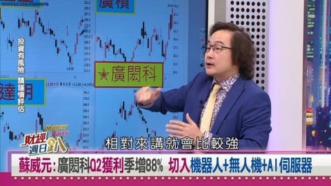 財經週日趴(影)/蘇威元:廣閎科Q2獲利季增88% 切入機器人+AI伺服器