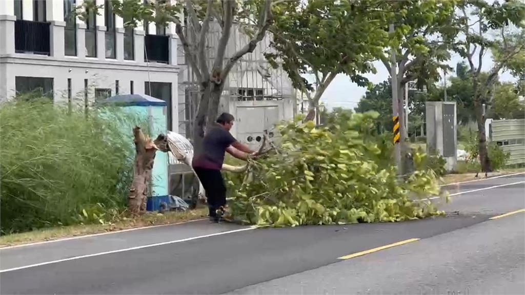 白海豚靠近!宜蘭颳強風 郵局外牆下瓷磚雨.招牌掉落