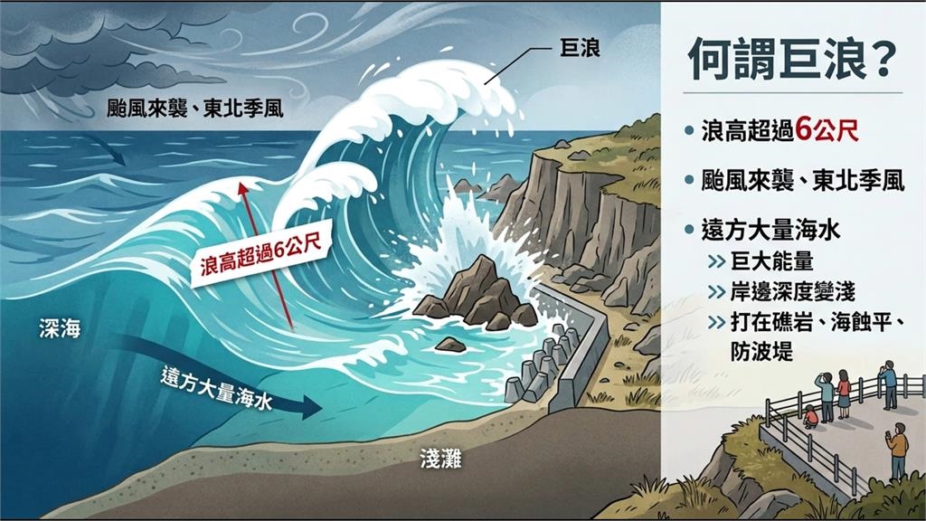 白海豚來了! 基隆.新北.馬祖"巨浪告警" 宜蘭颳強風路樹倒.電線被吹落