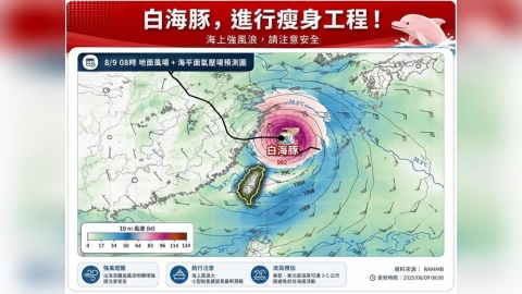白海豚開始瘦身!估下半天轉輕颱 專家曝最快「這時」解除海警