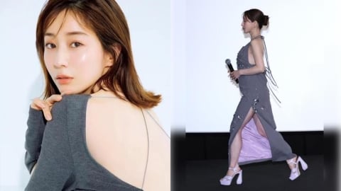 挺孕肚踩10公分高跟!田中美奈實婚後首登場「下身開高衩」網憂喊危險