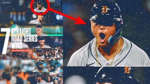 MLB(影)/李灝宇卡慶祝海報第一排!老虎七度贏下客場系列賽創隊史新猷