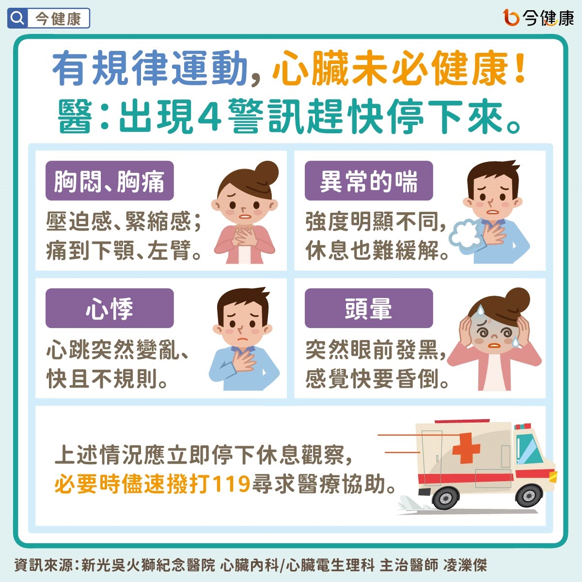 有規律運動,心臟未必健康!醫:出現4警訊趕快停下來。