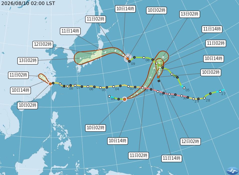 快新聞/西北太平洋驚見「3颱1熱低壓」!氣象署揭「未來一週」天氣
