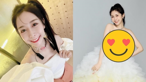 Albee無預警曬婚紗照!半透明馬甲包不住「雪白嫩球」網喊恭喜她秒揭真相