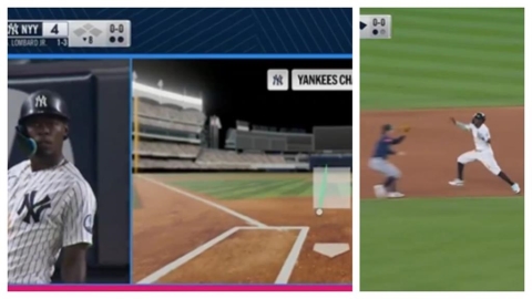 MLB(影)/洋基爵士哥終於展現選球眼ABS挑戰成功!剛上壘秒出包遭夾殺出局