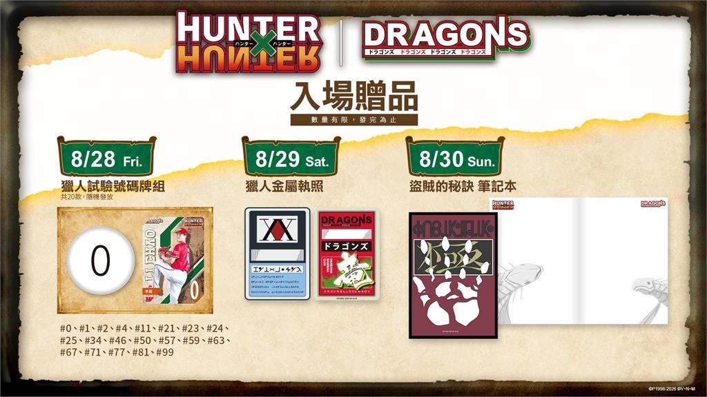 中職／目標成為合格獵人！味全龍攜手動漫IP獵人「試煉第一彈」天母棒球場開考