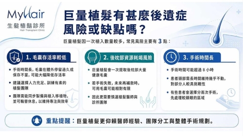 巨量植髮有哪些風險?盤點三大術前評估重點:毛囊移植數量並非唯一考量