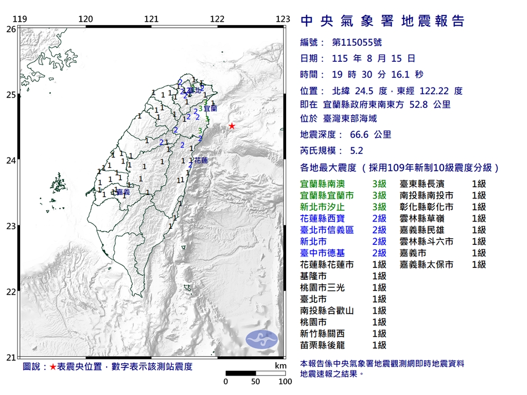 快新聞/晚間晃一下!宜蘭外海5.2地震「搖法不同」 氣象署全說了