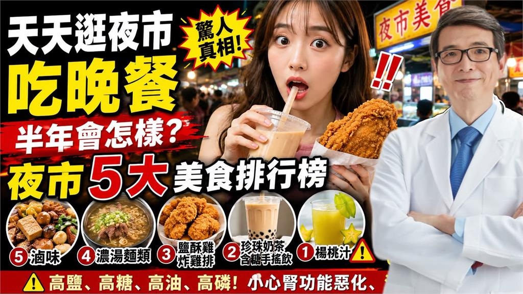 珍奶才第2！夜市「5大傷腎美食」1飲料超危險　他狂吃胖8KG「腎功能惡化」