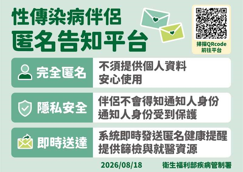 七夕安全性行為別輕忽　性病篩檢陰性就沒事？疾管署籲留意空窗期