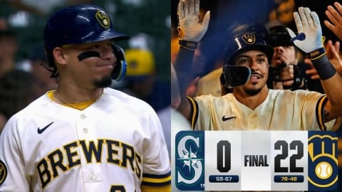 MLB(影)／太狠了吧！釀酒人22：0亂棒打爆水手「單場22安、破30人次上壘」