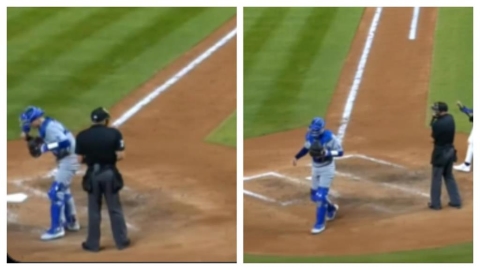 MLB(影)/道奇捕手荒沒人換太操? 道奇29歲捕手疑似「累蹲到吐」緊急換人