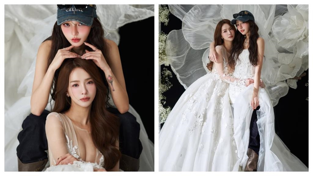 才剛認愛周董愛徒!富邦女神突曬「透視婚紗」蹦出超兇上圍 深邃事業線全看光