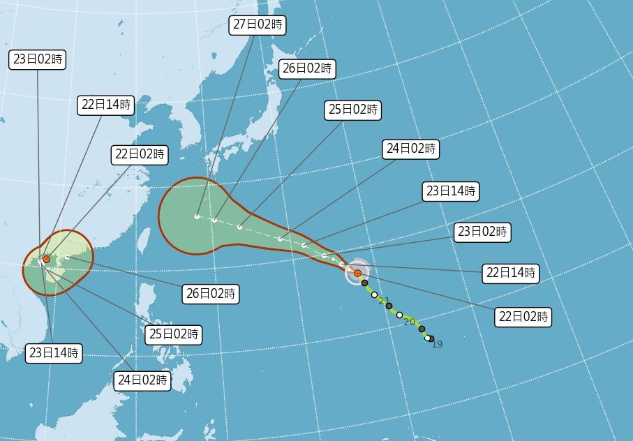 快新聞/颱風假要來了?台灣門口驚見新熱帶低壓 第20號颱風「簡拉維」最快明日生成