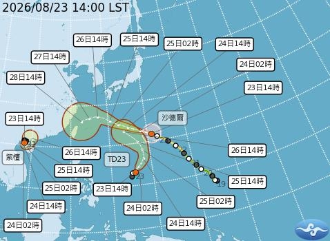 豪雨狂轟還沒完!專家揭「沙德爾+TD23恐合併」接力逼台…重整強度全說了
