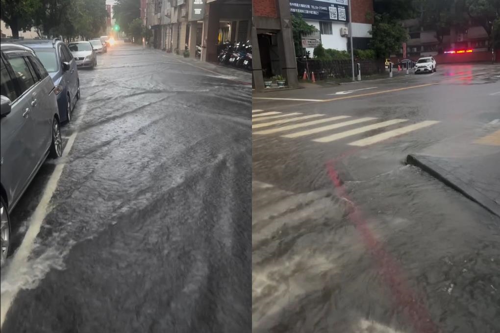 快新聞/南臺灣淹水警戒「現場畫面直擊」!高捷鹽埕埔站行人涉水而行 仁德交流道封閉