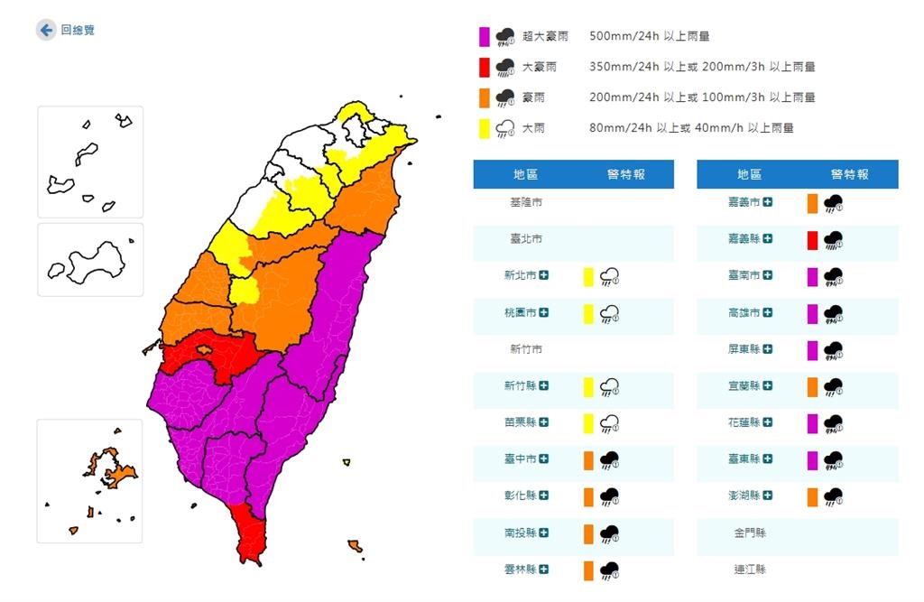 最新/雨還沒下完!南部嚴防超大豪雨 氣象署示警17縣市戒備