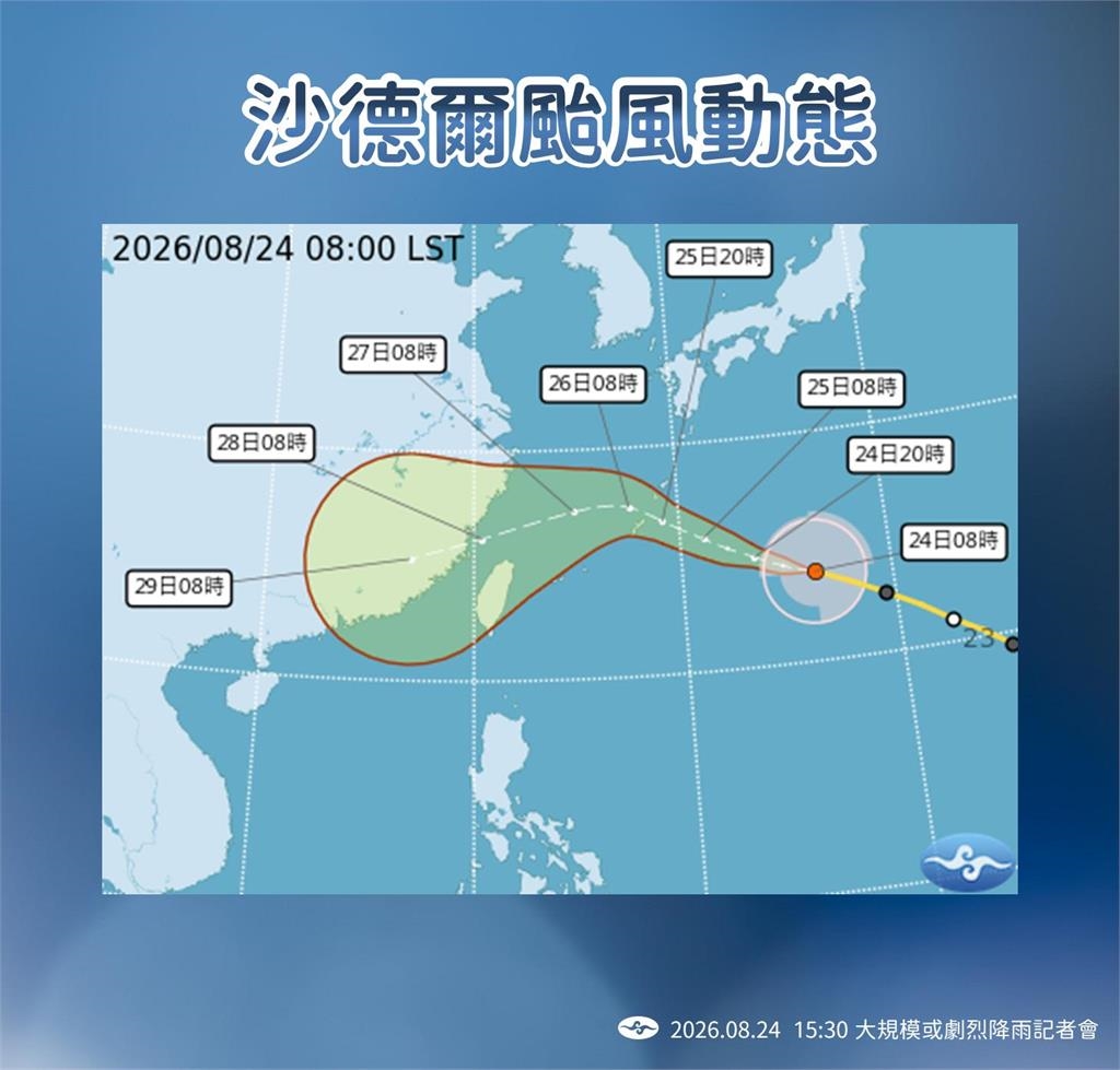 快新聞/太平洋3颱共舞!強颱沙德爾逼近台灣 氣象署曝「這時」影響最強烈