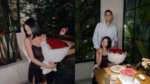 陳芳語慶交往1週年解放微辣!「開衩黑蕾絲」露美腿 甜笑依偎混血男友