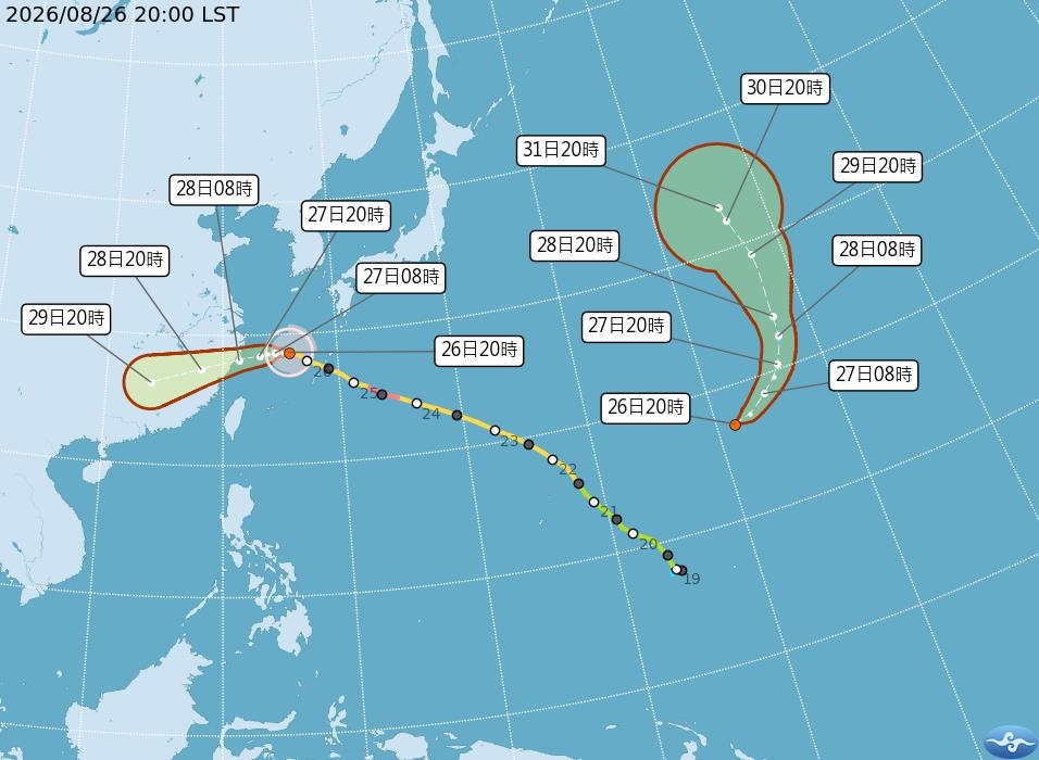 快新聞／「沙德爾」還沒走！新熱帶低壓生成　預計明增強為颱風「艾陶」