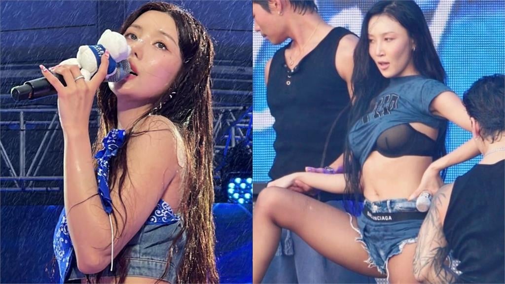 i-dle小娟水炸彈跪地被拉掉上衣！當眾「黑色比基尼全露」網轟像脫衣秀