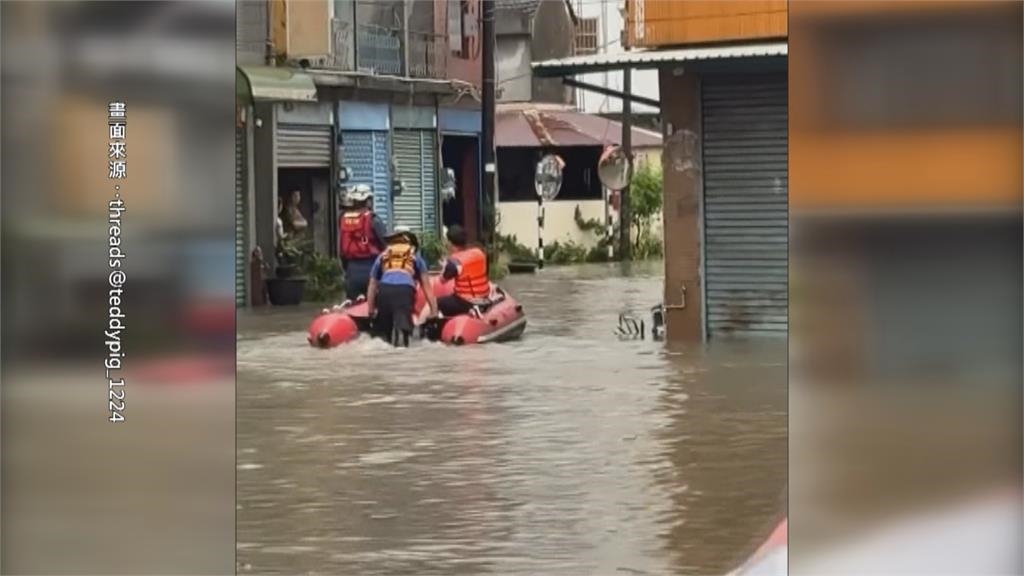 屏東再降大雨！　新園﹑潮州大淹水水溝再成湧泉
