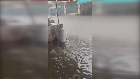 屏東再降大雨! 新園﹑潮州大淹水水溝再成湧泉
