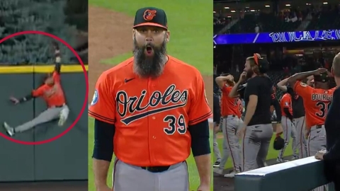 MLB(影)/太扯啦!再見轟⭢再見接殺 「飛天神搶劫」全場驚呆超真實反應全都錄